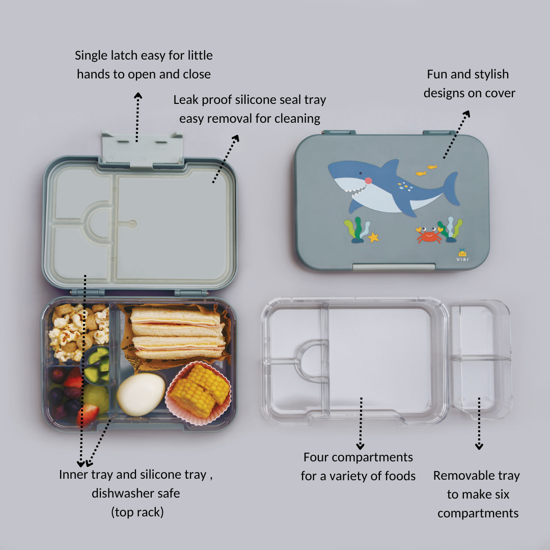 Shark Compartment Lunchbox Blue