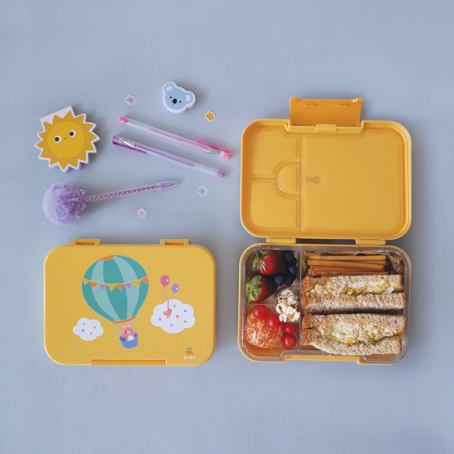 Hot Air Balloon Compartment Lunchbox Yellow
