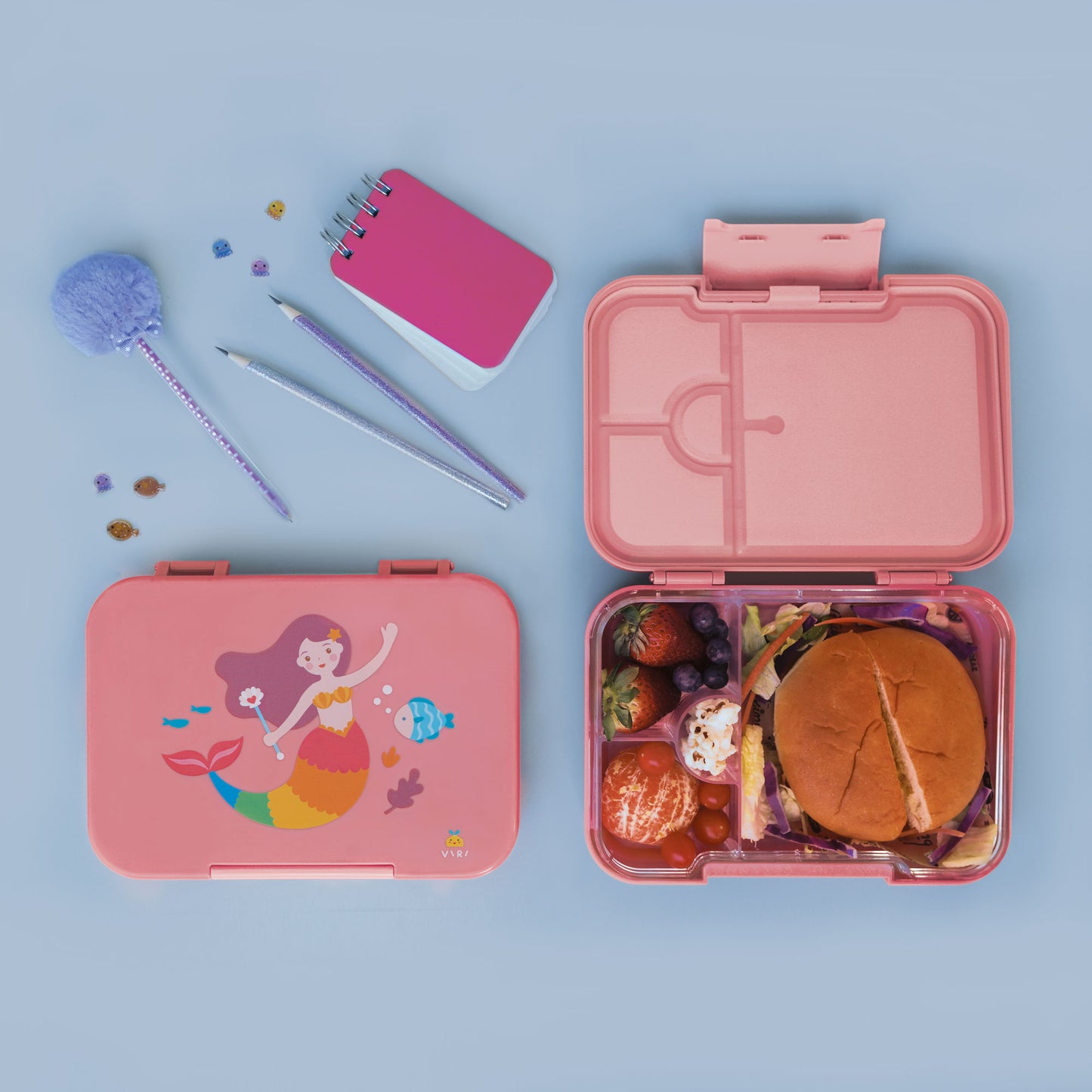 Mermaid Compartment Lunchbox Pink