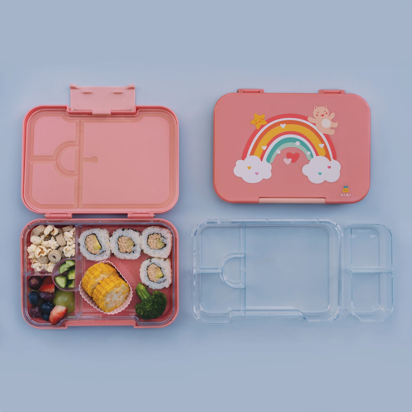 Rainbow Compartment Lunchbox Pink