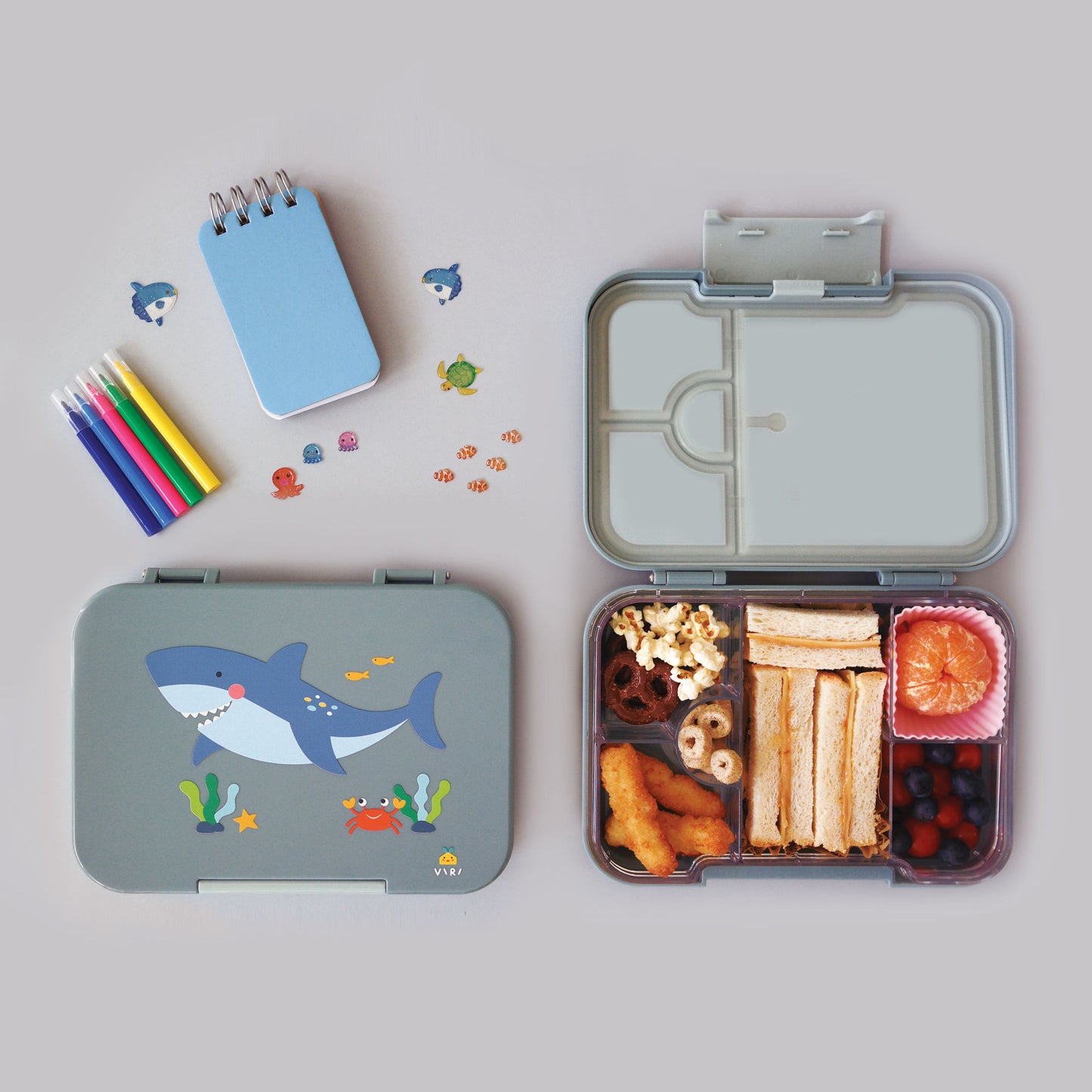 Shark Compartment Lunchbox Blue